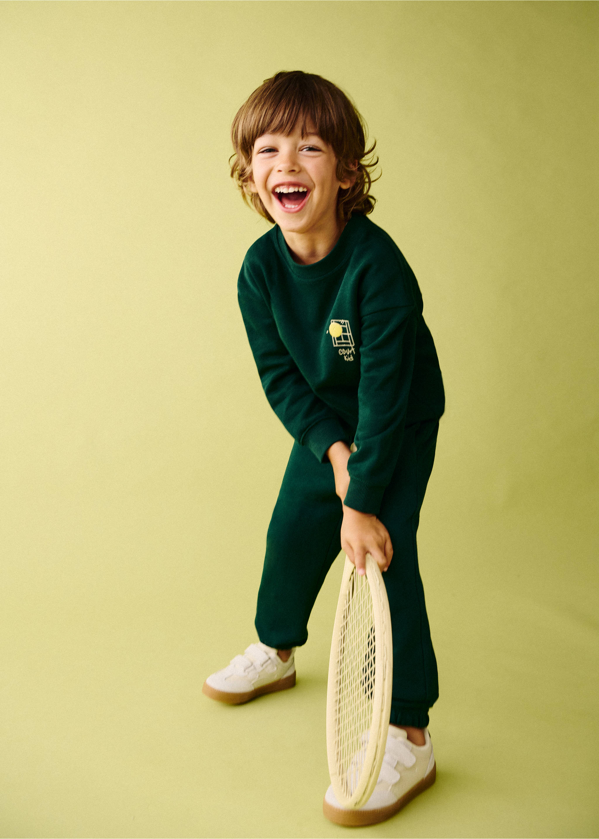 100% cotton jogger trousers - Details of the article 6, Dark Green. Ref: 37073307-00.