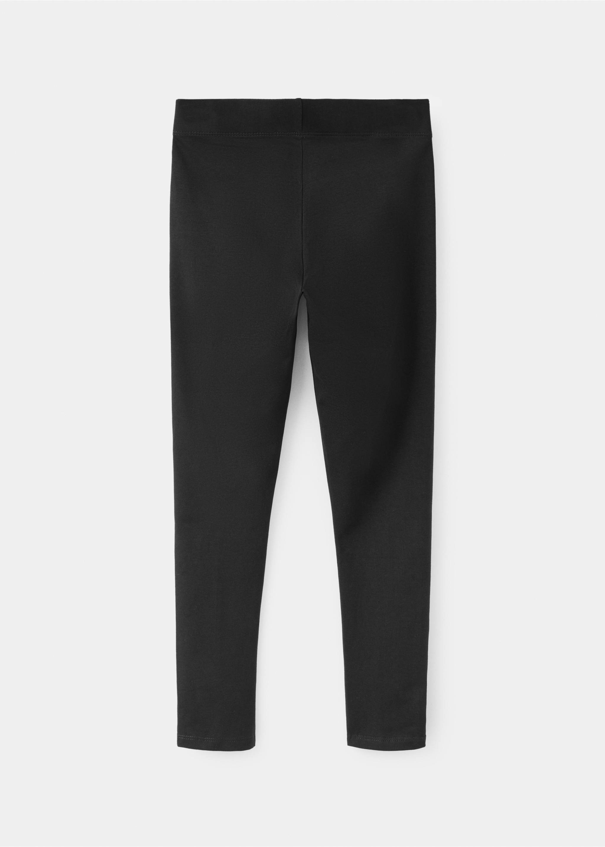 Cotton leggings - Reverse of the article, Black. Ref: 37073310-00.