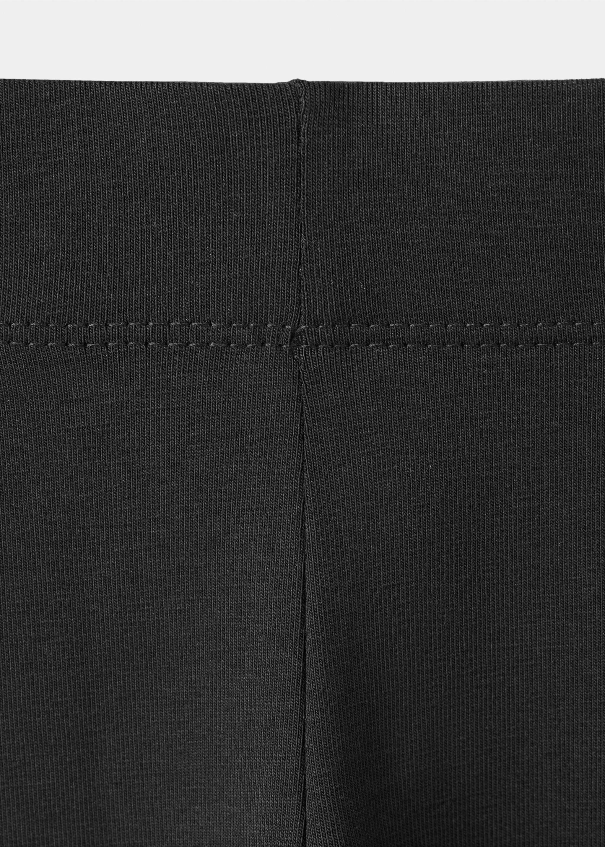 Cotton leggings - Details of the article 8, Black. Ref: 37073310-00.