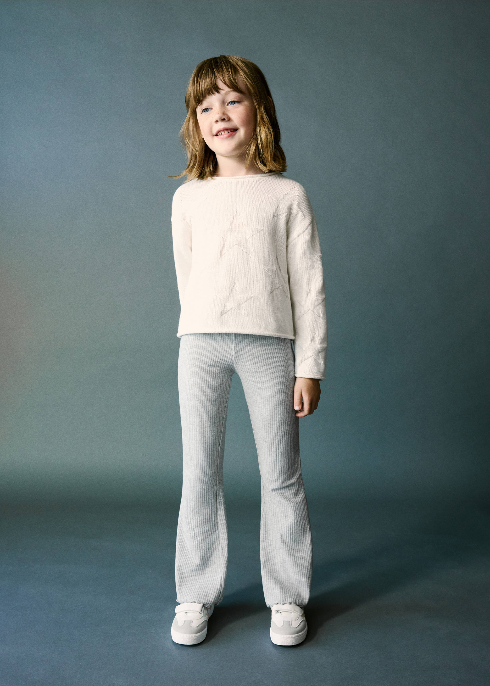 Flared cotton leggings - General plane, Light Heather Grey. Ref: 37073311-00.