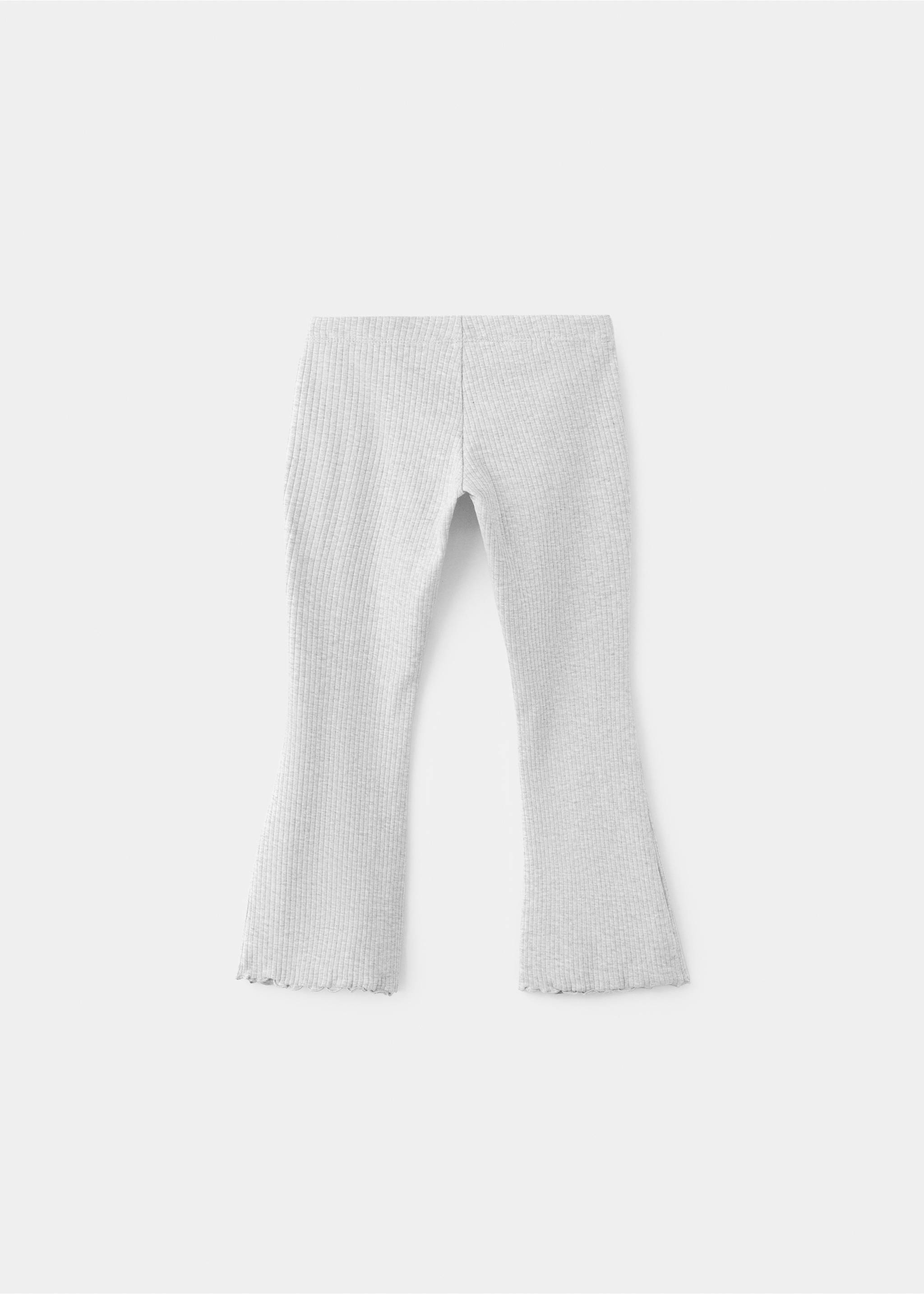 Ribbed cotton leggings - Reverse of the article, Light Heather Grey. Ref: 37073311-00.