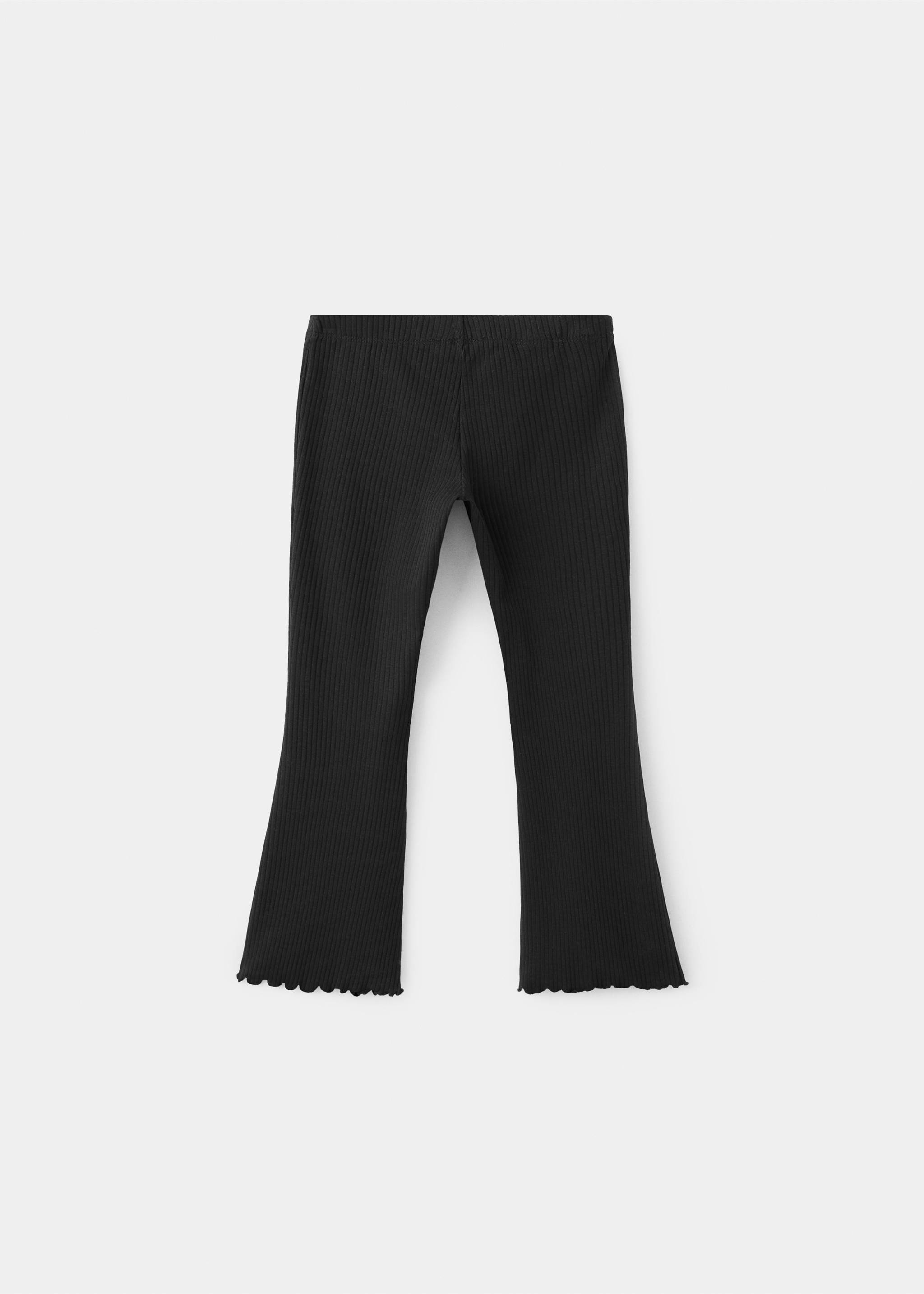 Ribbed cotton leggings - Reverse of the article, Black. Ref: 37073311-00.