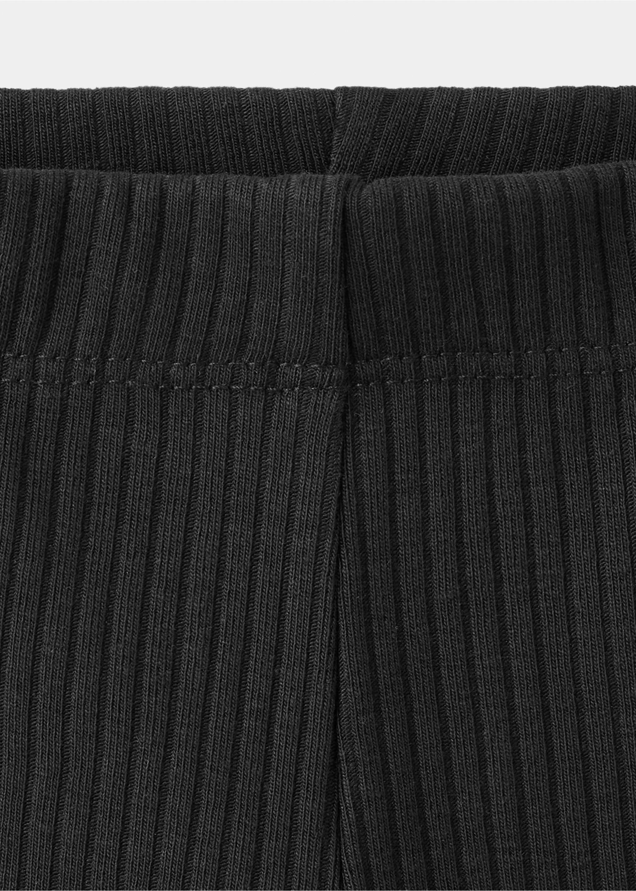 Ribbed cotton leggings - Details of the article 0, Black. Ref: 37073311-00.