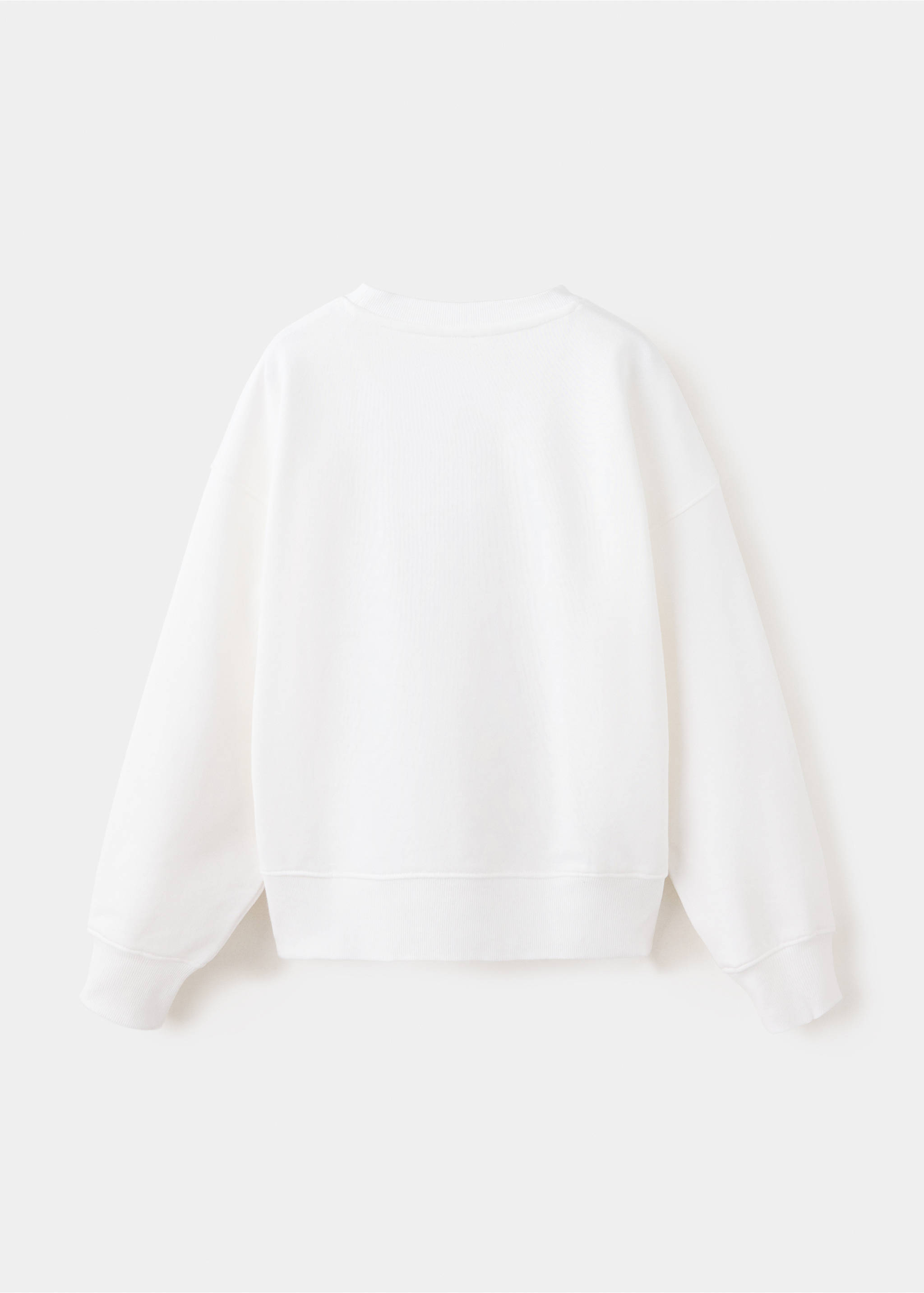 Sweat-shirt coton imprimé - Verso de l’article, Blanc cassé. Ref: 37073313-00.