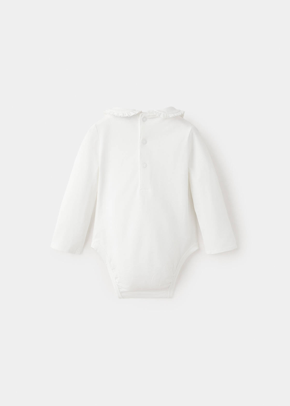 Cotton baby collar playsuit — Off White