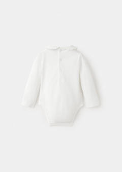 Cotton baby collar playsuit — Off White 3
