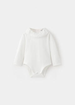 Cotton baby collar playsuit — Off White 1
