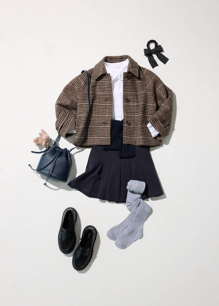 Pleated skirt trousers — Navy