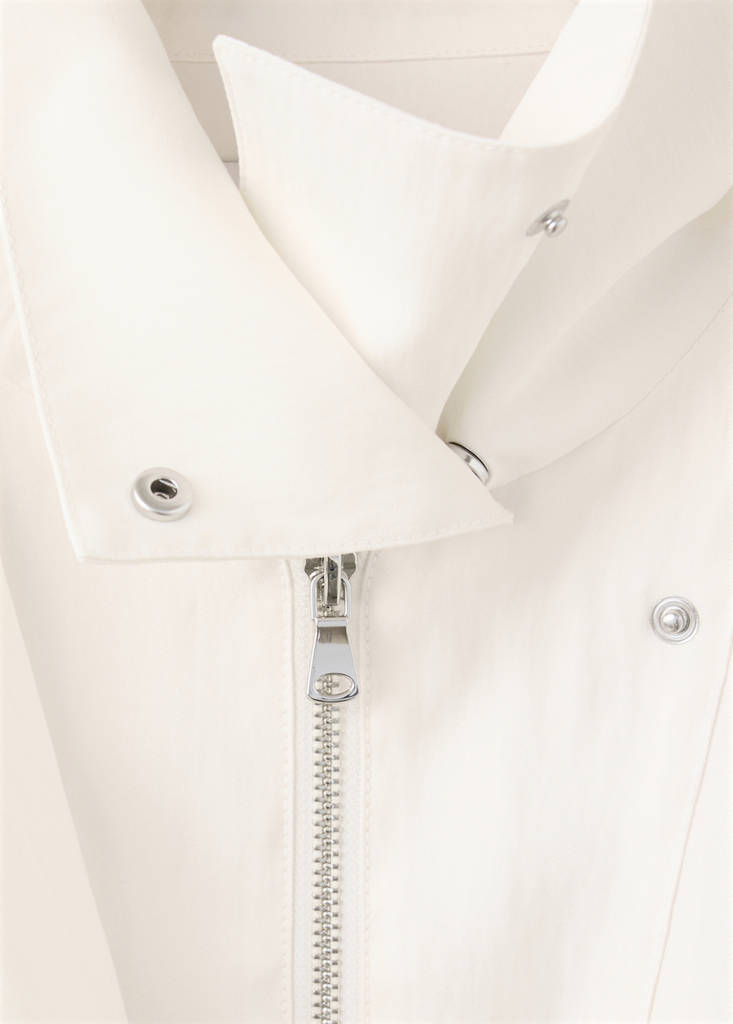 Funnel-neck bomber jacket — White