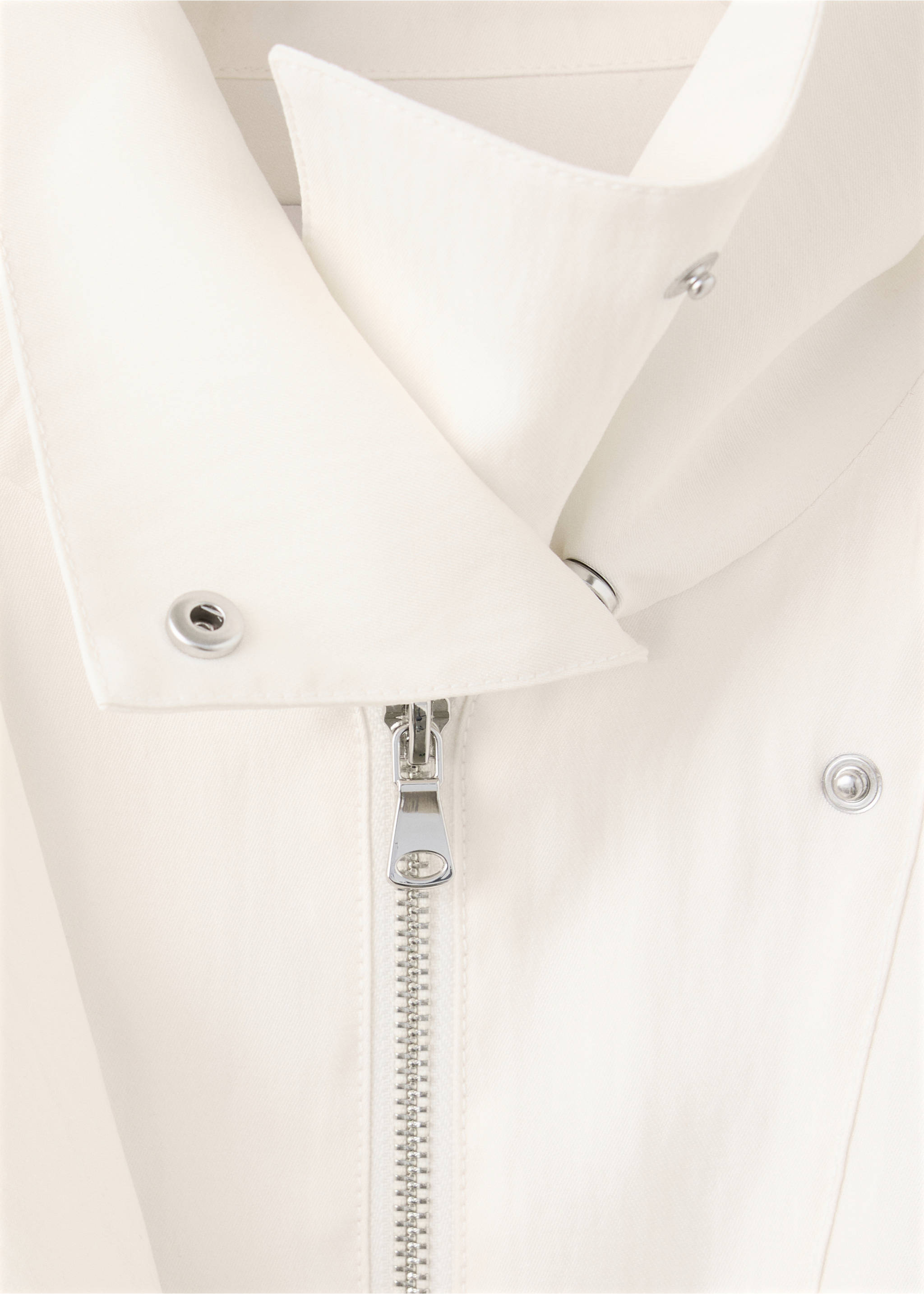 Funnel-neck bomber jacket - Details of the article 8, White. Ref: 37073316-00.
