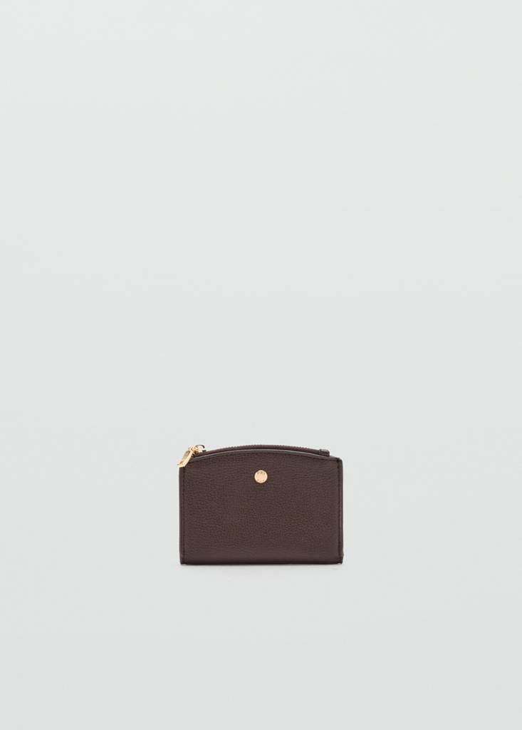 Wallet with button flap — Chocolate