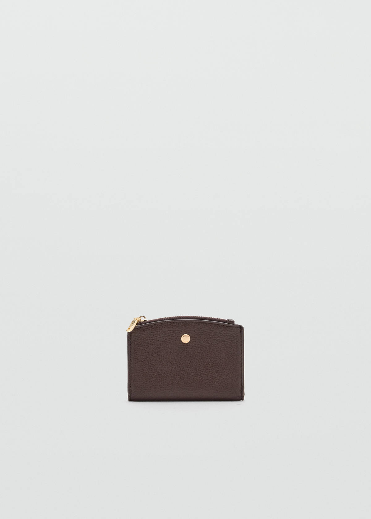 Wallet with button flap — Chocolate