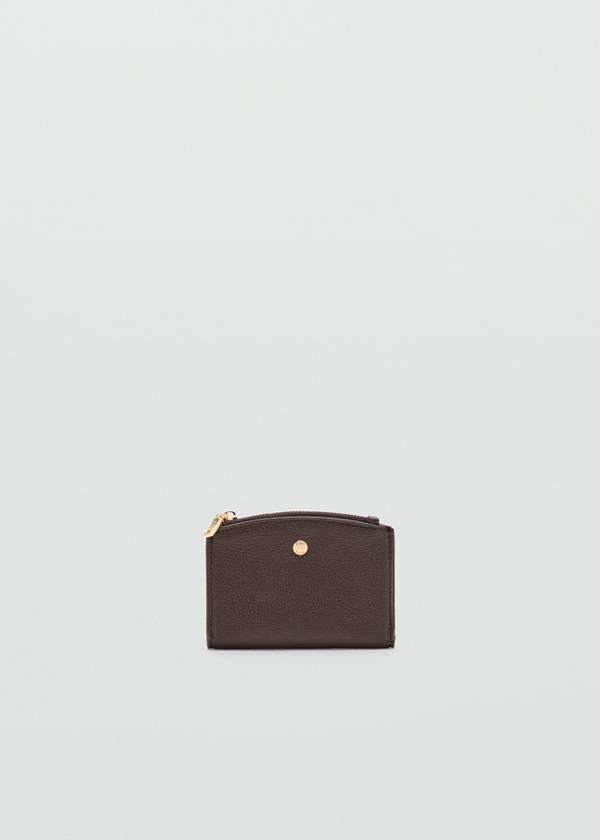 Wallet with button flap — Chocolate