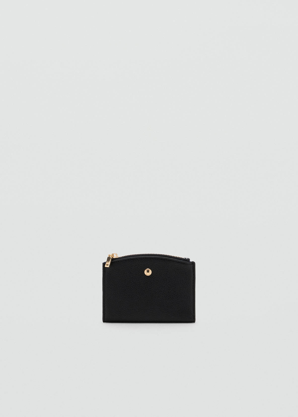 Wallet with button flap — Black