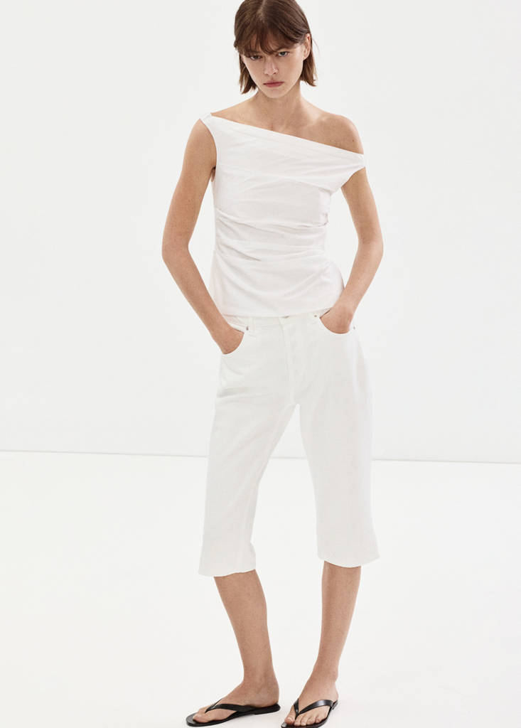 Top Cotone Drappeggiato