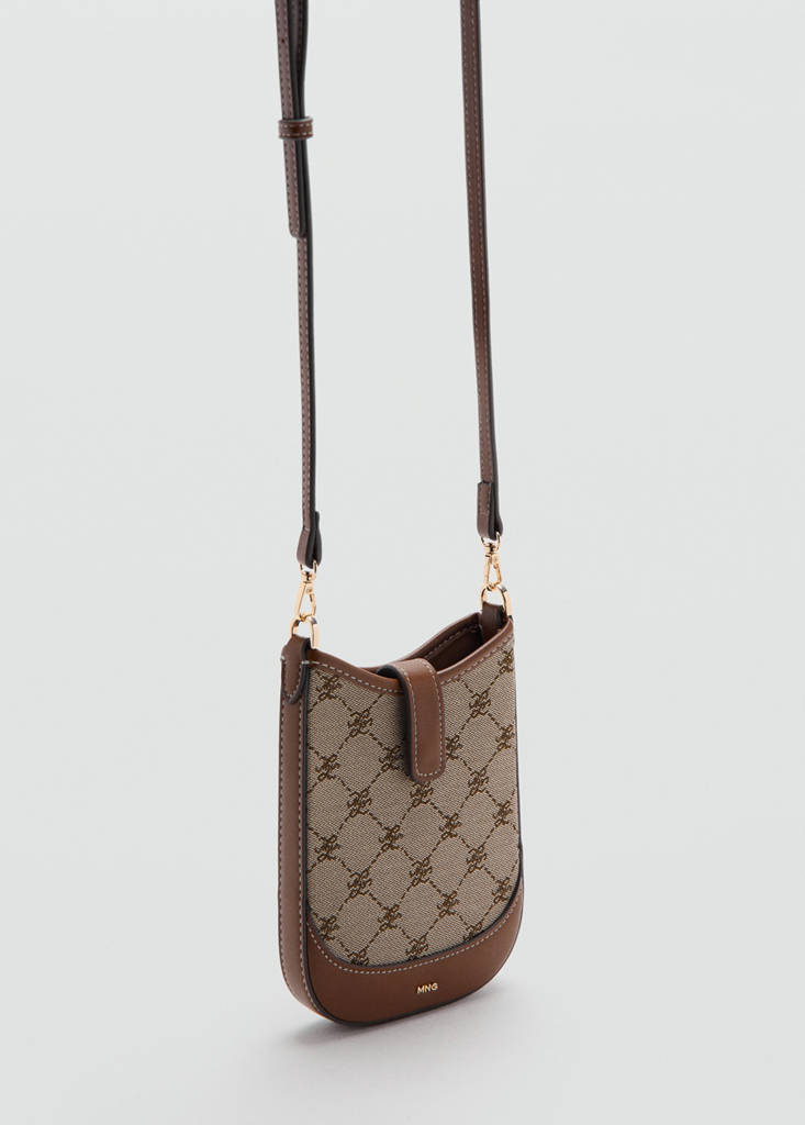Jacquard logo mobile case — Chocolate
