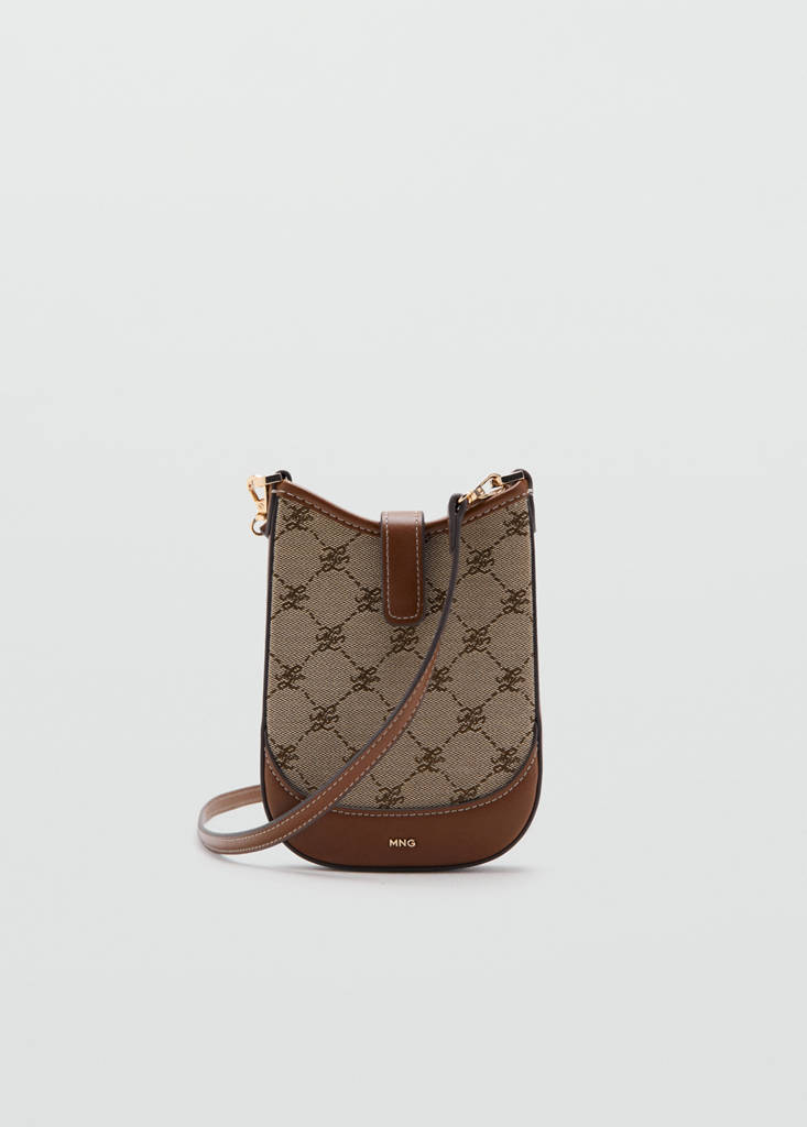Jacquard logo mobile case — Chocolate