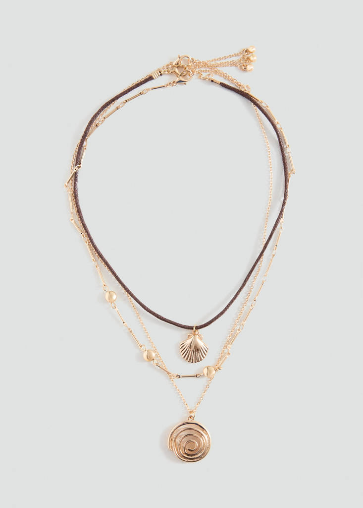 Multichain bead necklace — Gold