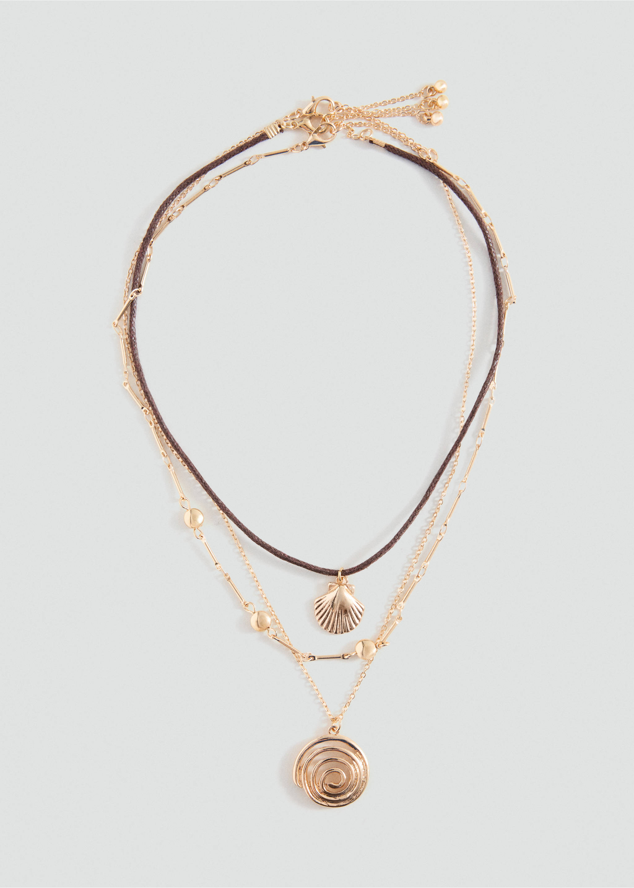 Multichain bead necklace - Article without model, Gold. Ref: 37073323-00.
