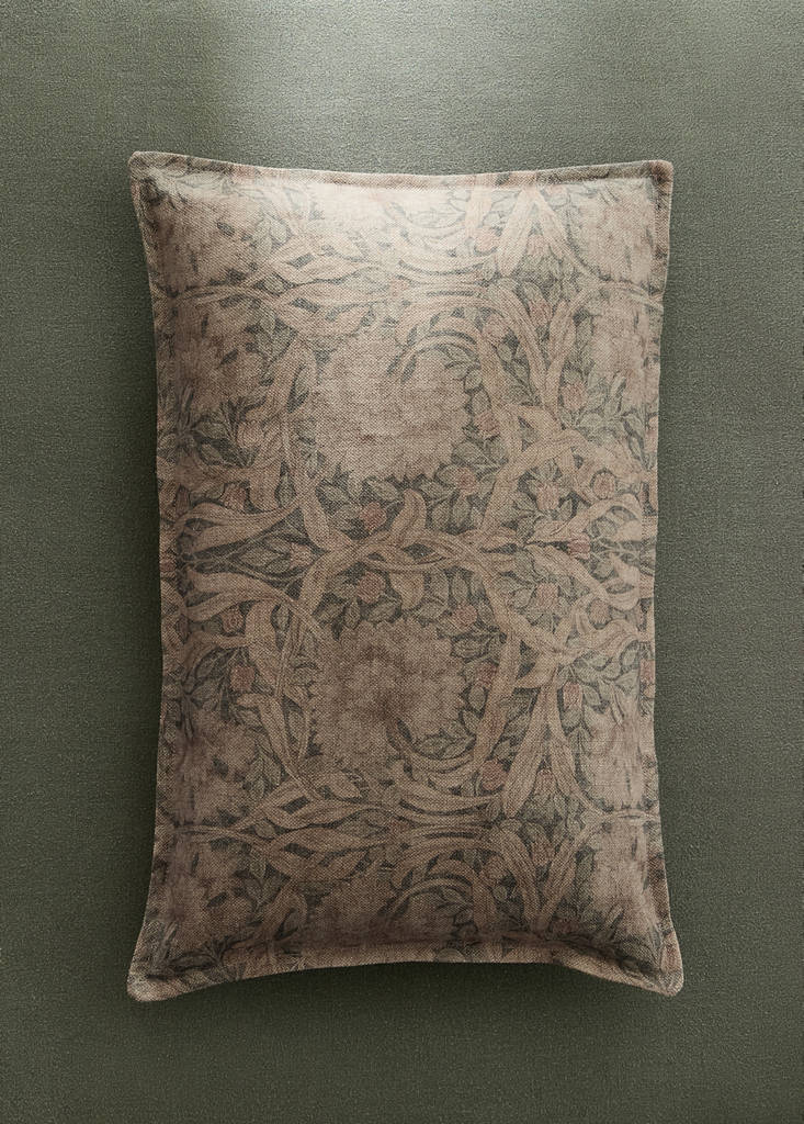Floral print cushion cover 40x60 cm — Grey
