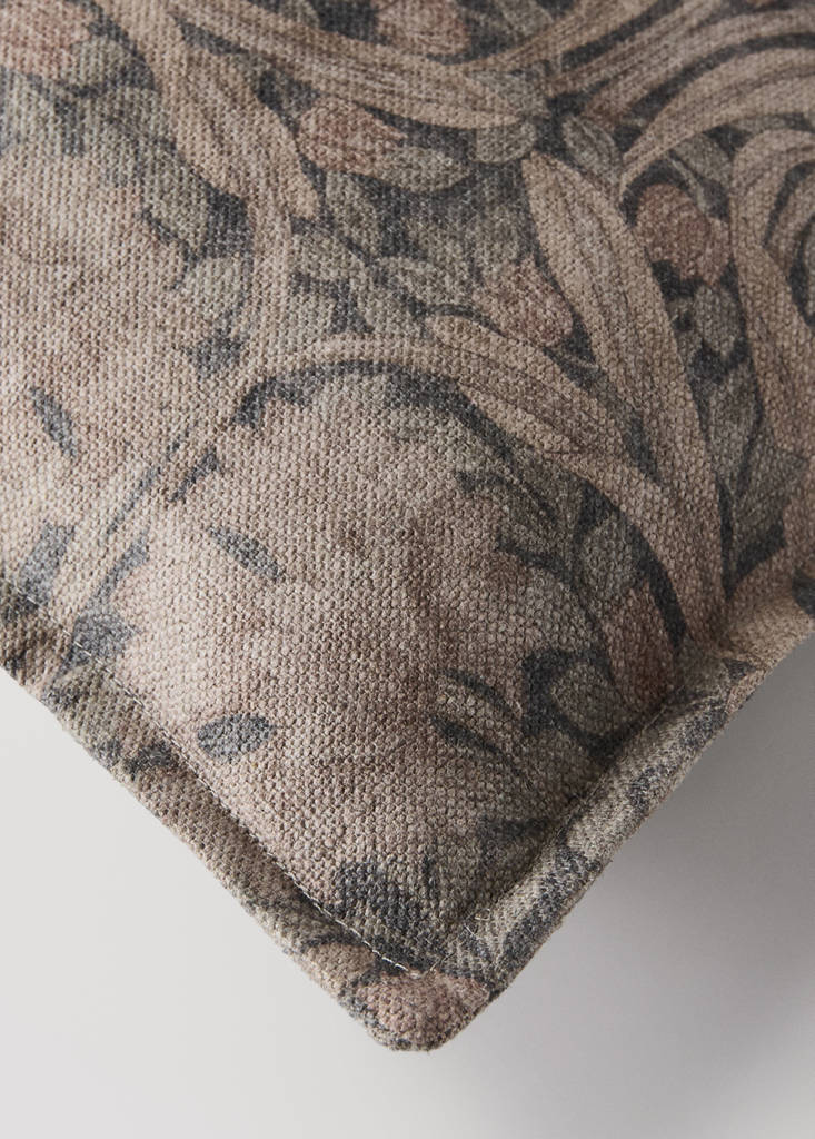 Floral print cushion cover 40x60 cm — Grey