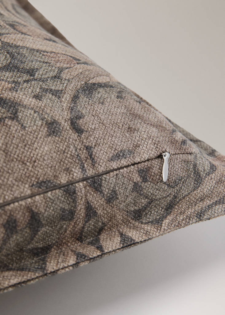 Floral print cushion cover 40x60 cm — Grey