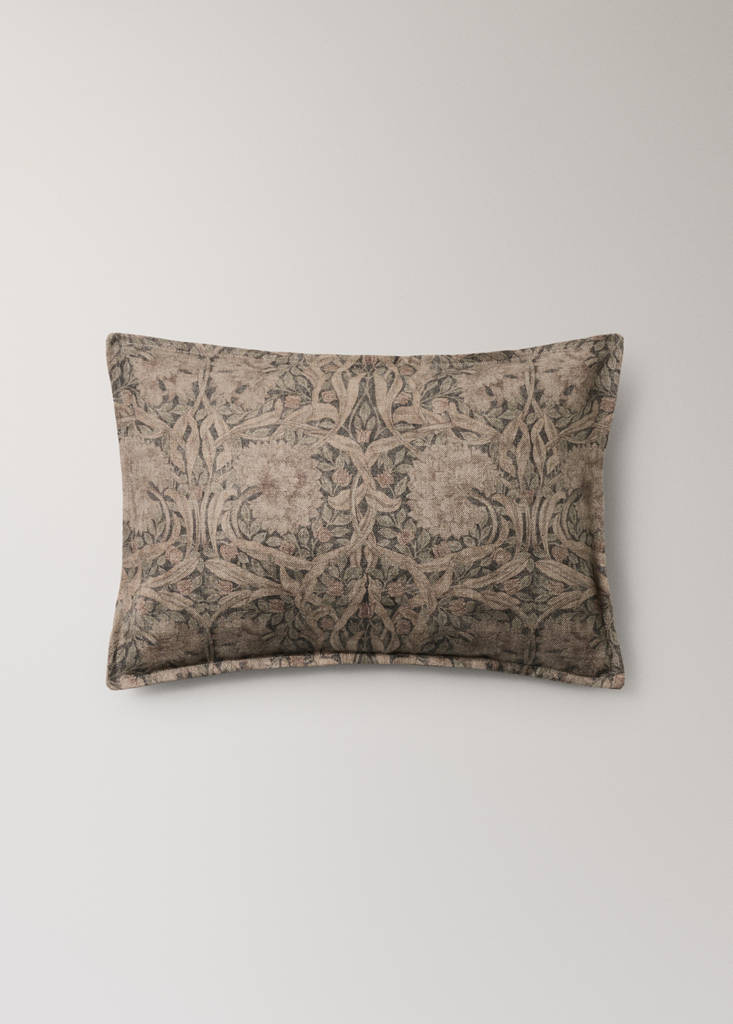 Floral print cushion cover 40x60 cm — Grey