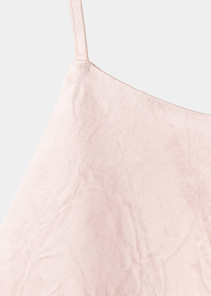 Satin halter dress with a wrinkled effect — Pink