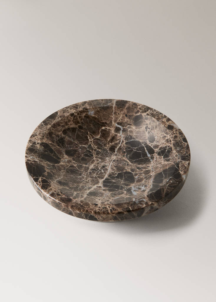Marble-effect soap dish — Brown
