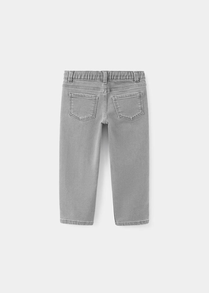 Straight-fit jeans with elastic waist — Denim Grey