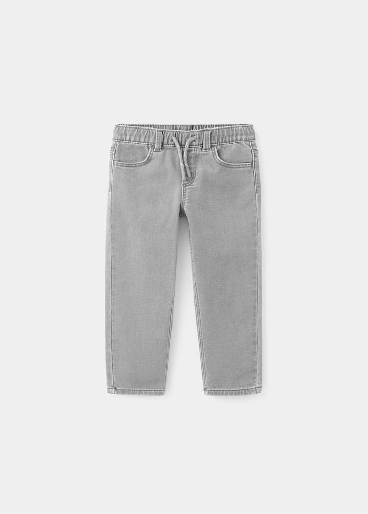 Straight-fit jeans with elastic waist — Denim Grey