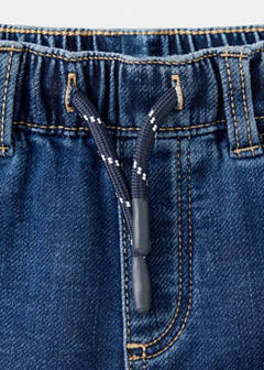Straight-fit jeans with elastic waist — Dark Blue 2