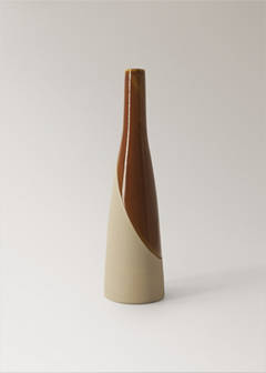 100% stoneware bicolour vase — Brown 5