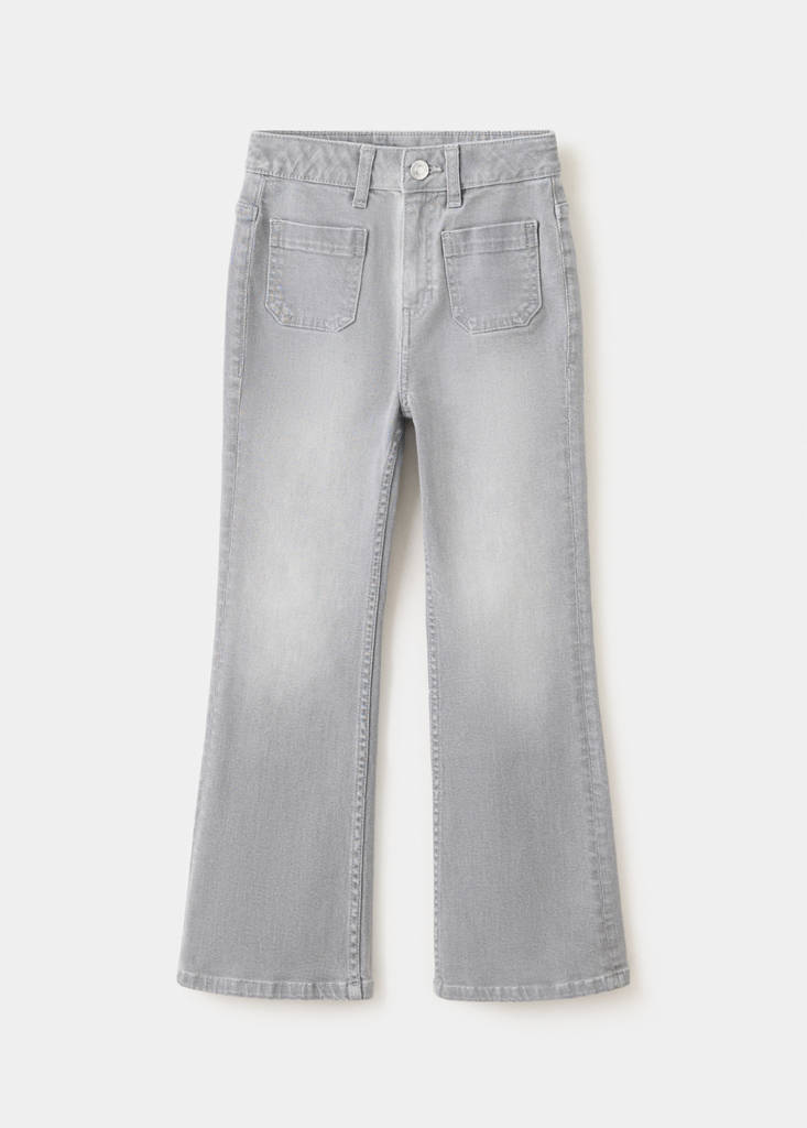 Flared jeans with pocket — Denim Grey