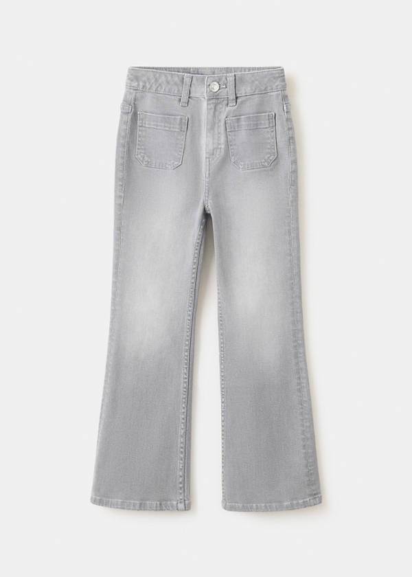 Flared jeans with pocket — Denim Grey