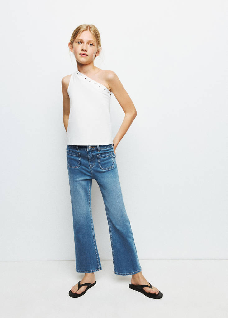 Flared jeans with pocket — Medium Blue