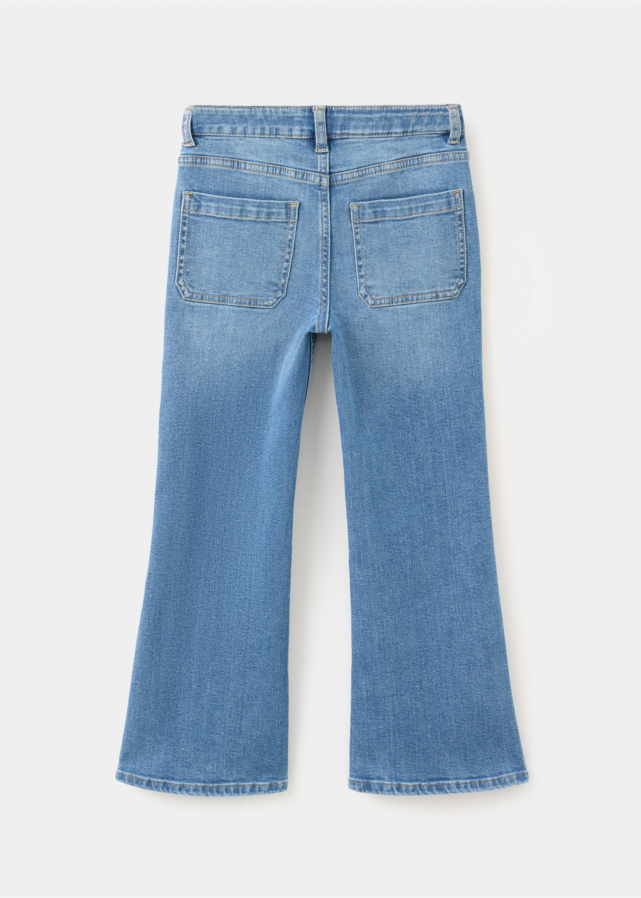 Jean flare en coton - Verso de l’article, Bleu moyen. Ref: 37073863-00.