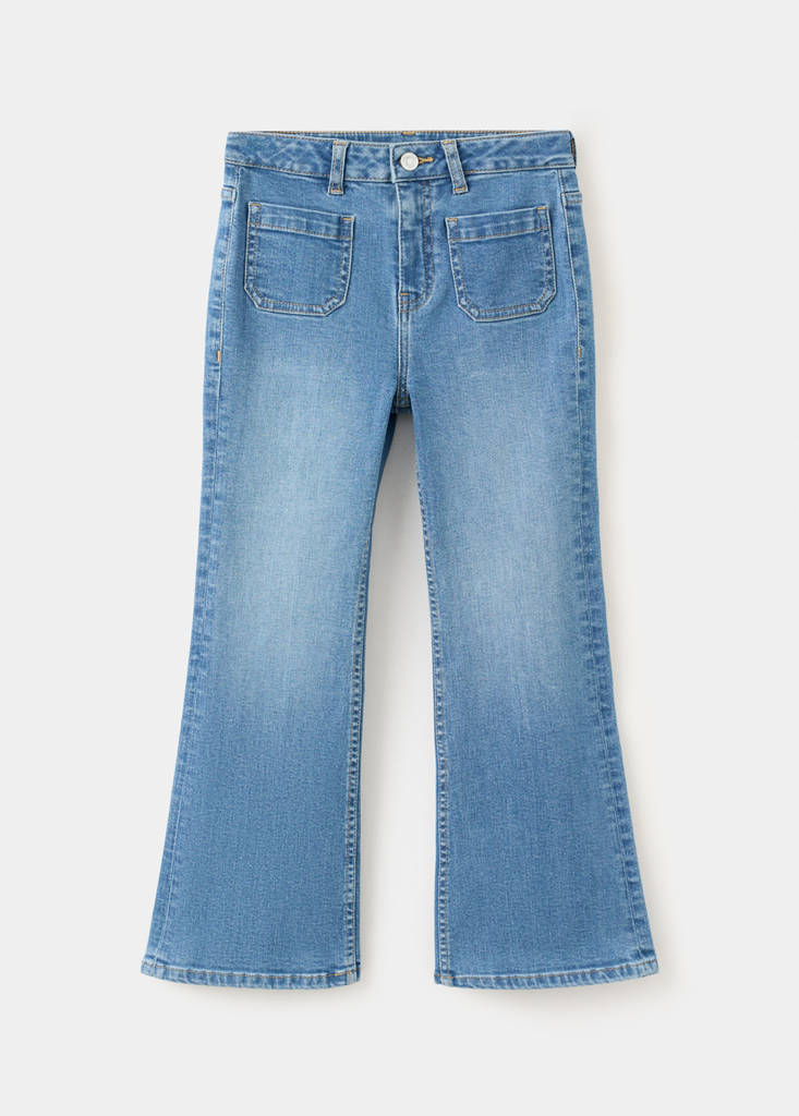 Flared jeans with pocket — Medium Blue