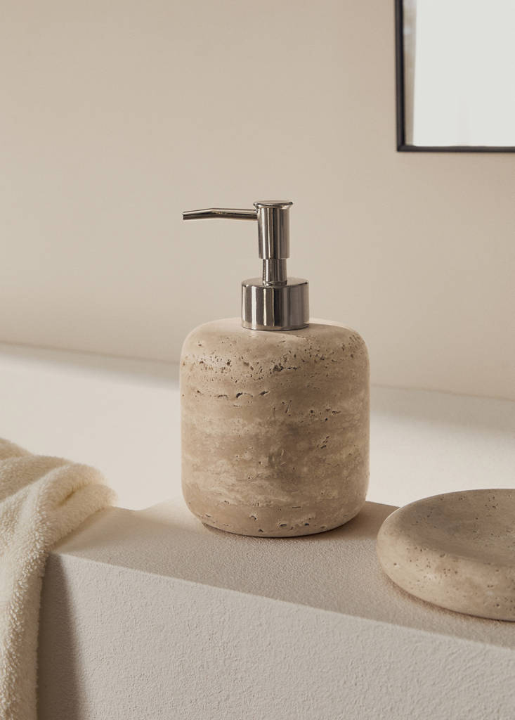 Marble soap dispenser — Ecru