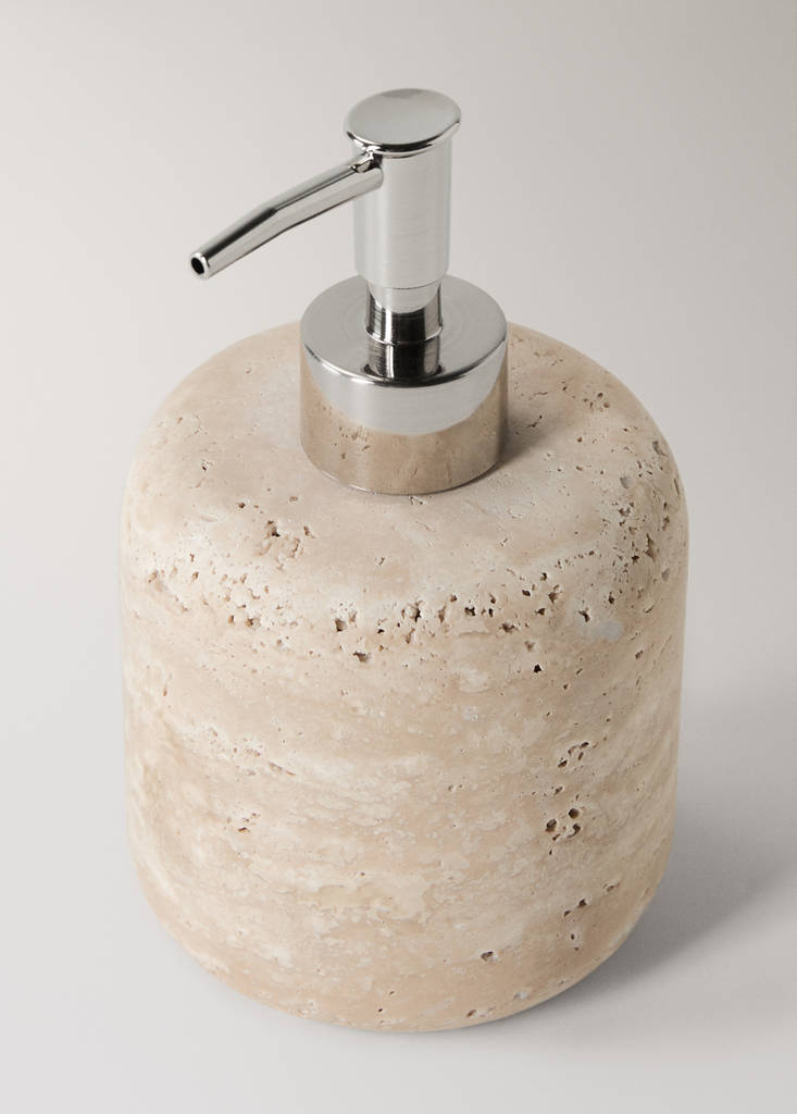 Marble soap dispenser — Ecru
