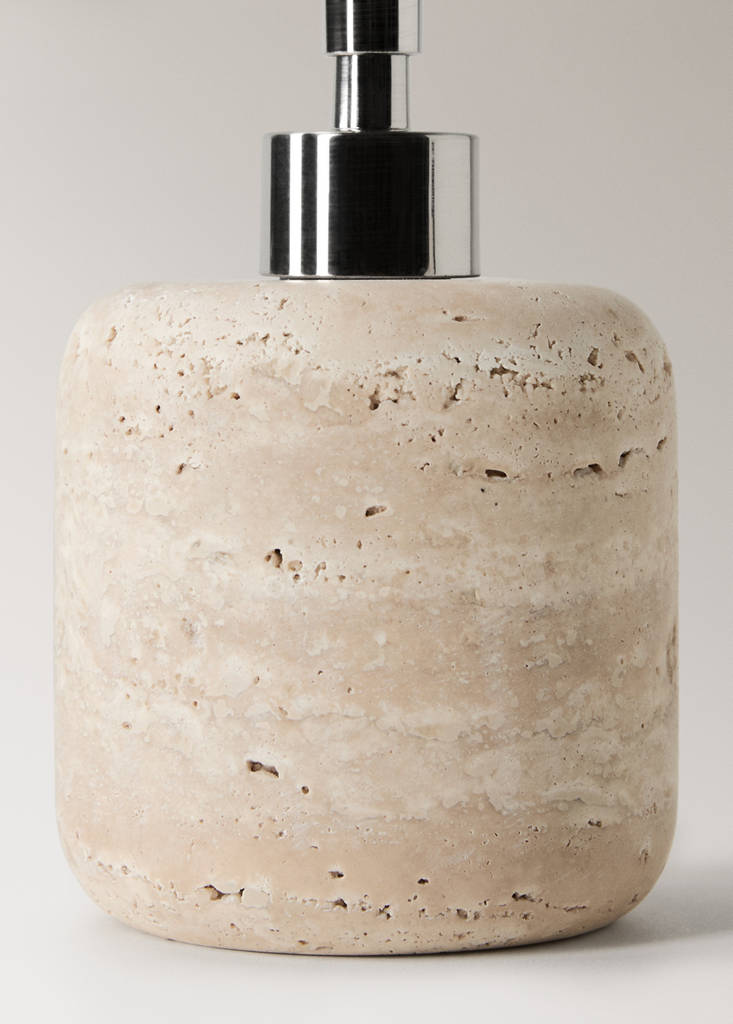 Marble soap dispenser — Ecru