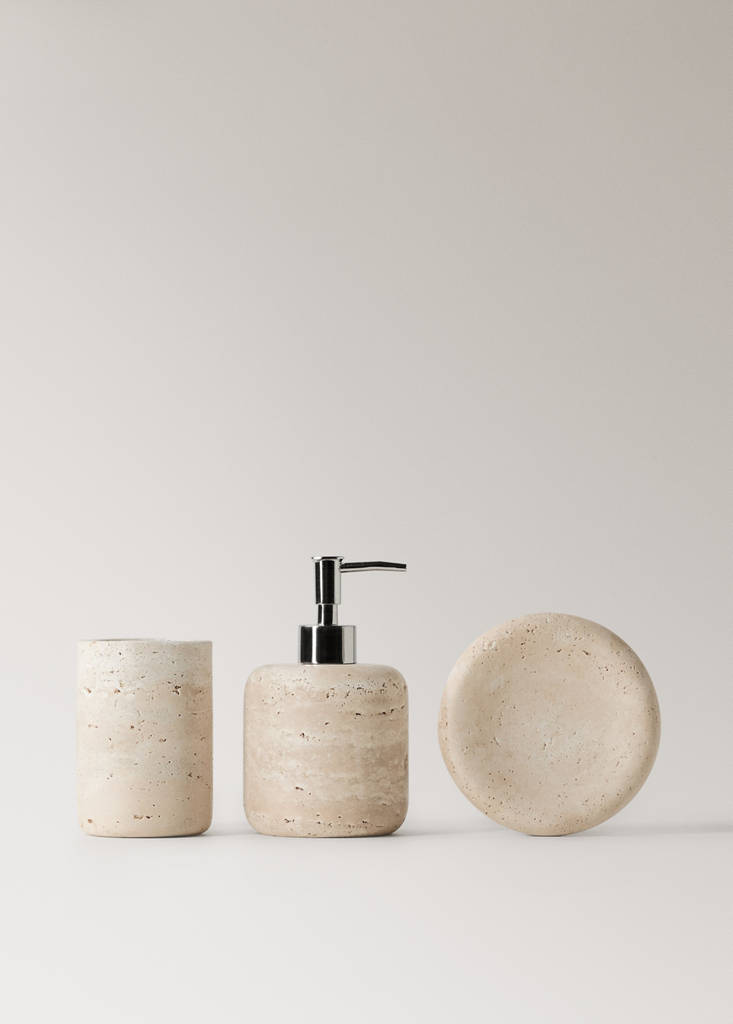 Marble soap dispenser — Ecru