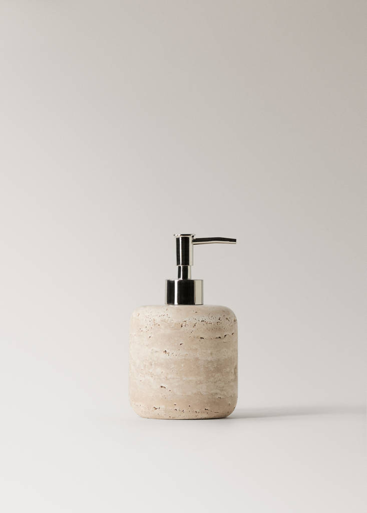 Marble soap dispenser — Ecru