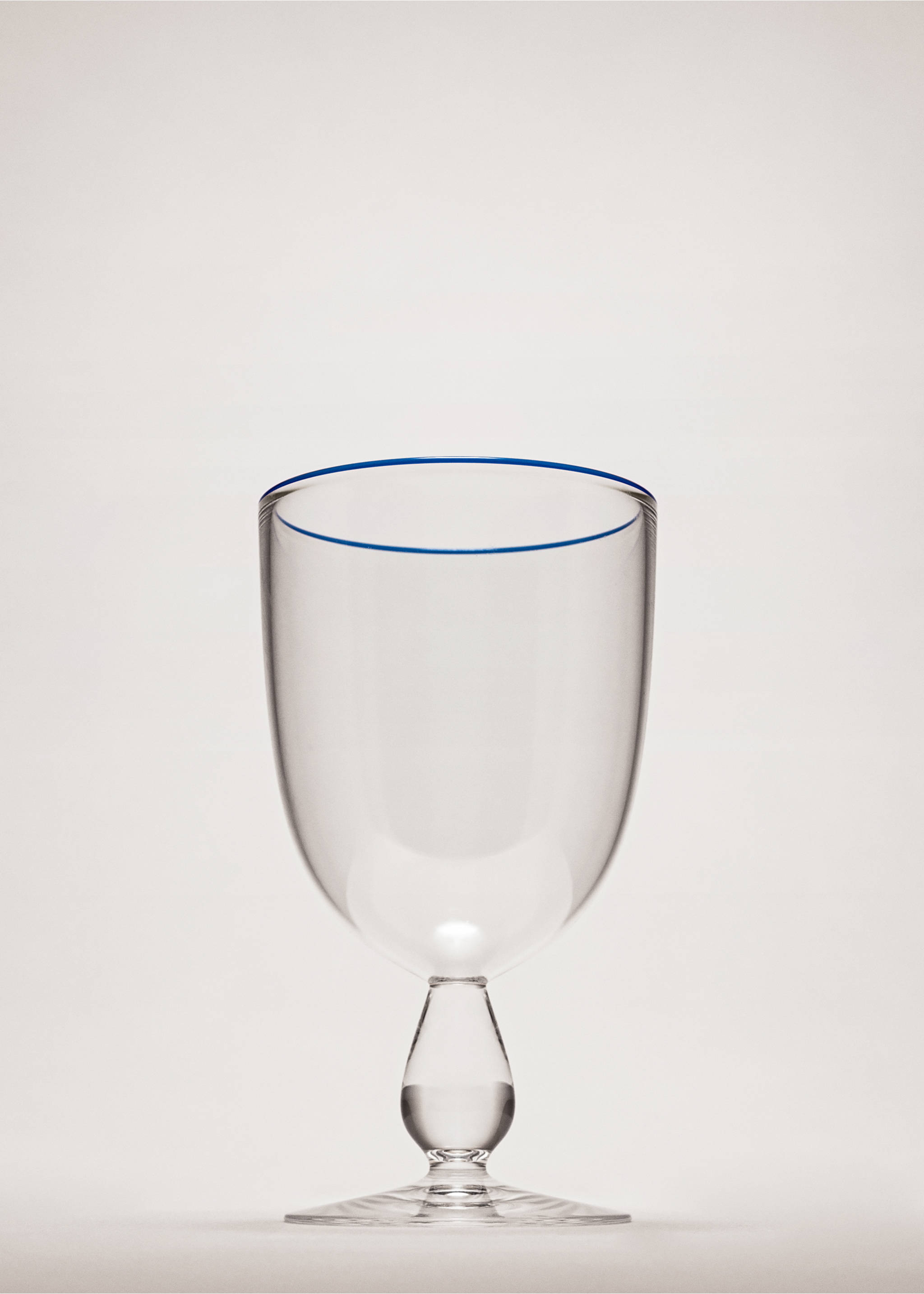 Borosilicate glass with coloured rim - General plane, Blue. Ref: 37073866-00.