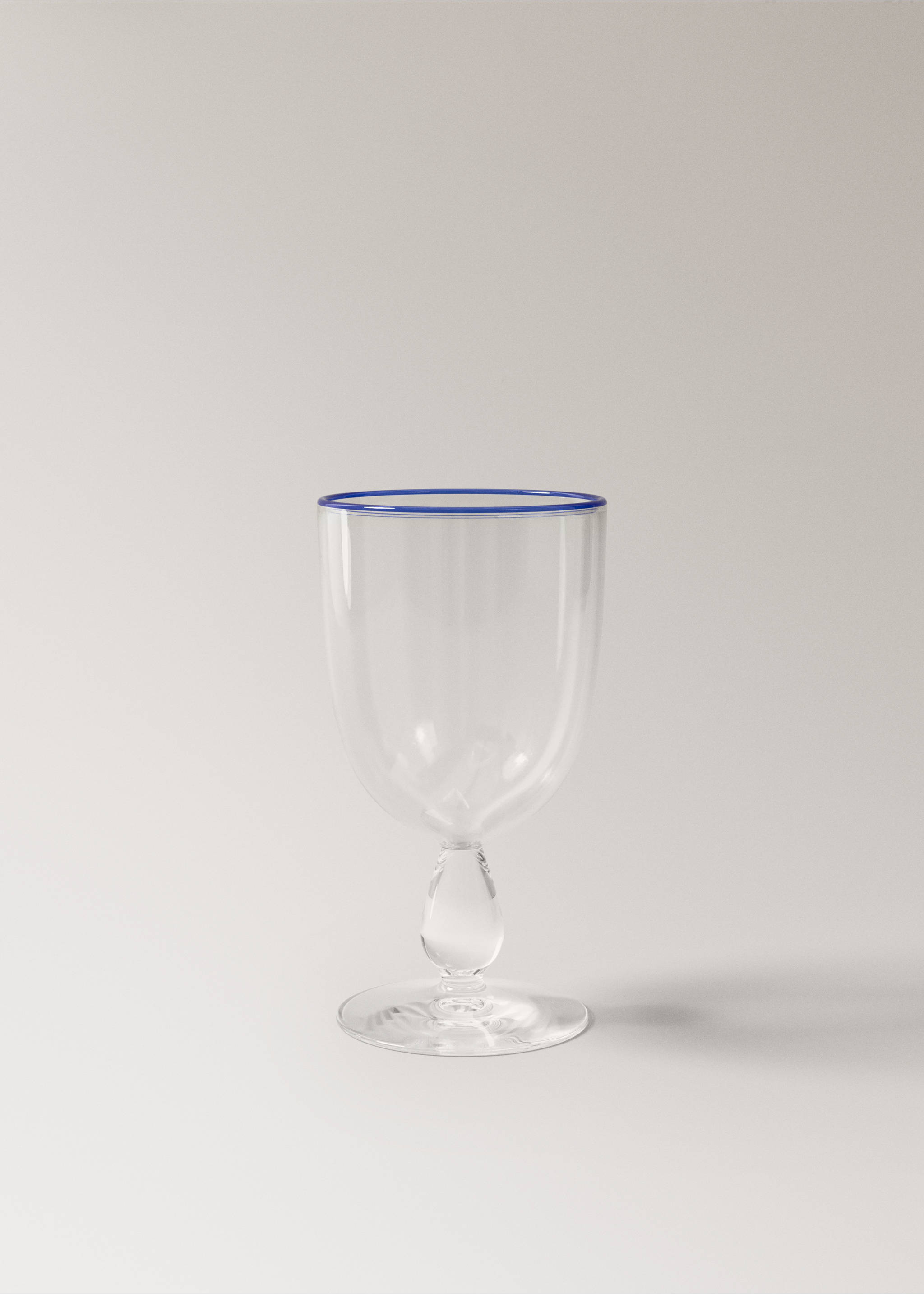 Borosilicate glass with coloured rim - Article without model, Blue. Ref: 37073866-00.