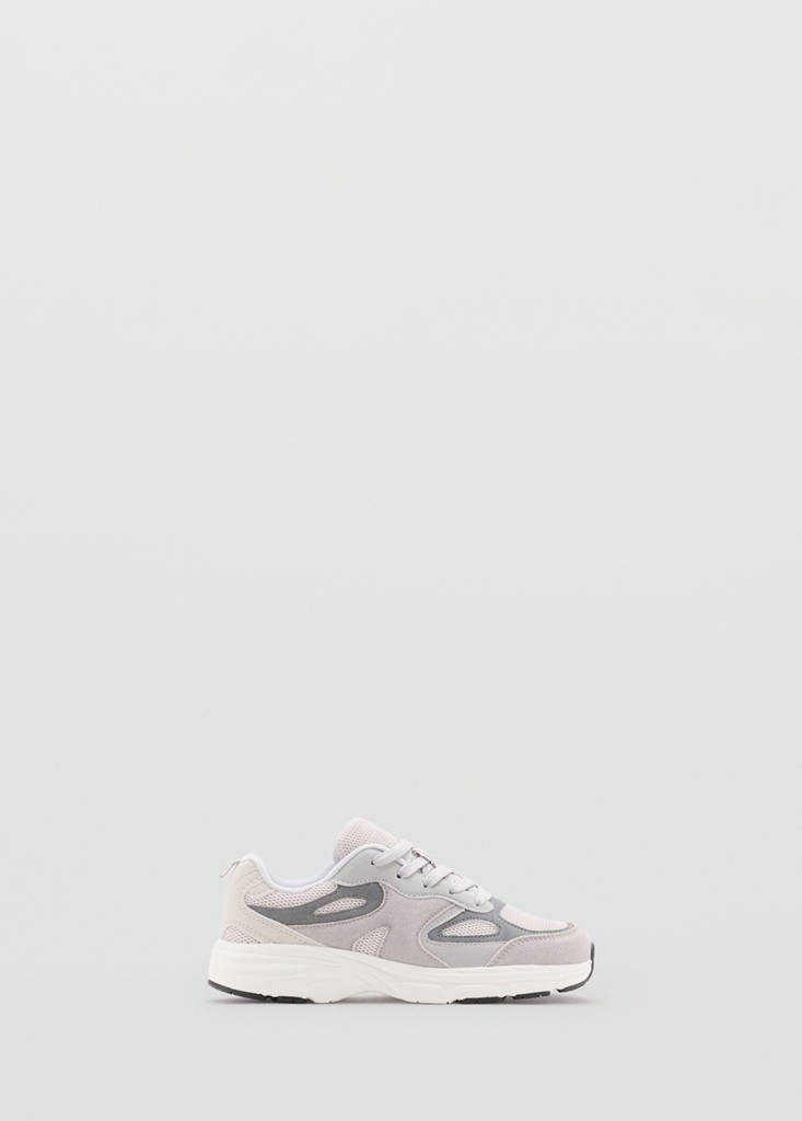 Sznurowane buty sportowe z łączonych materiałów szary - Dzieci - 37 - MANGO KIDS
