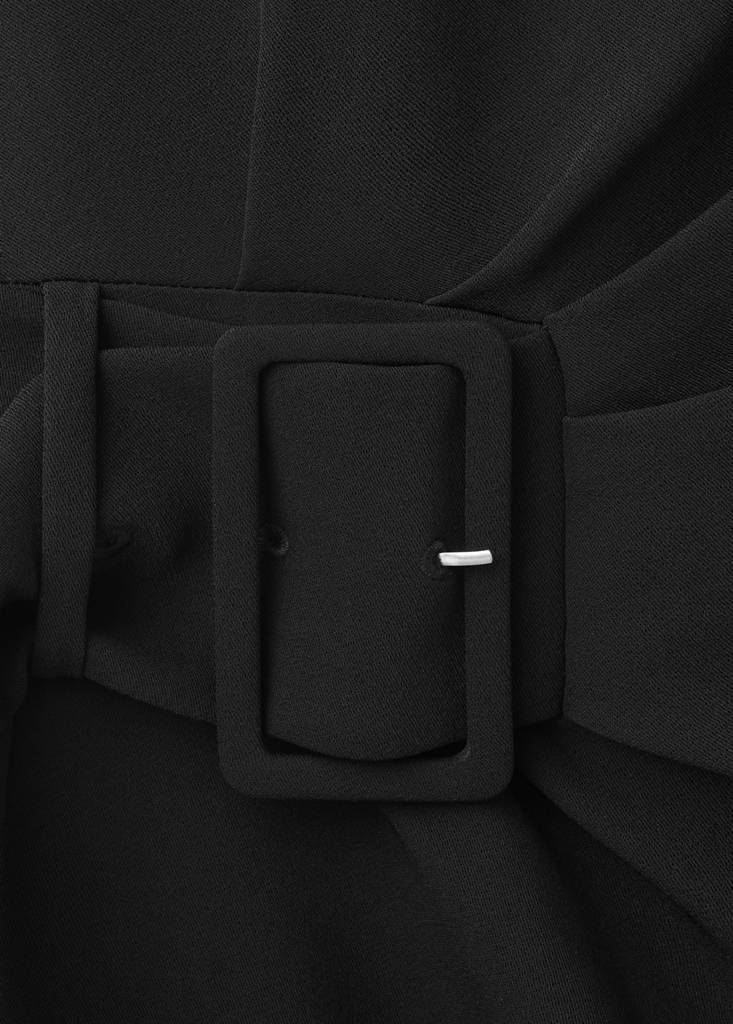 Ruched dress with belt — Black