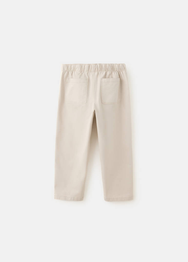 Elastic waist cotton trousers