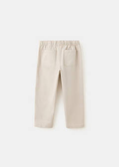 Elastic waist cotton trousers — Sand 4