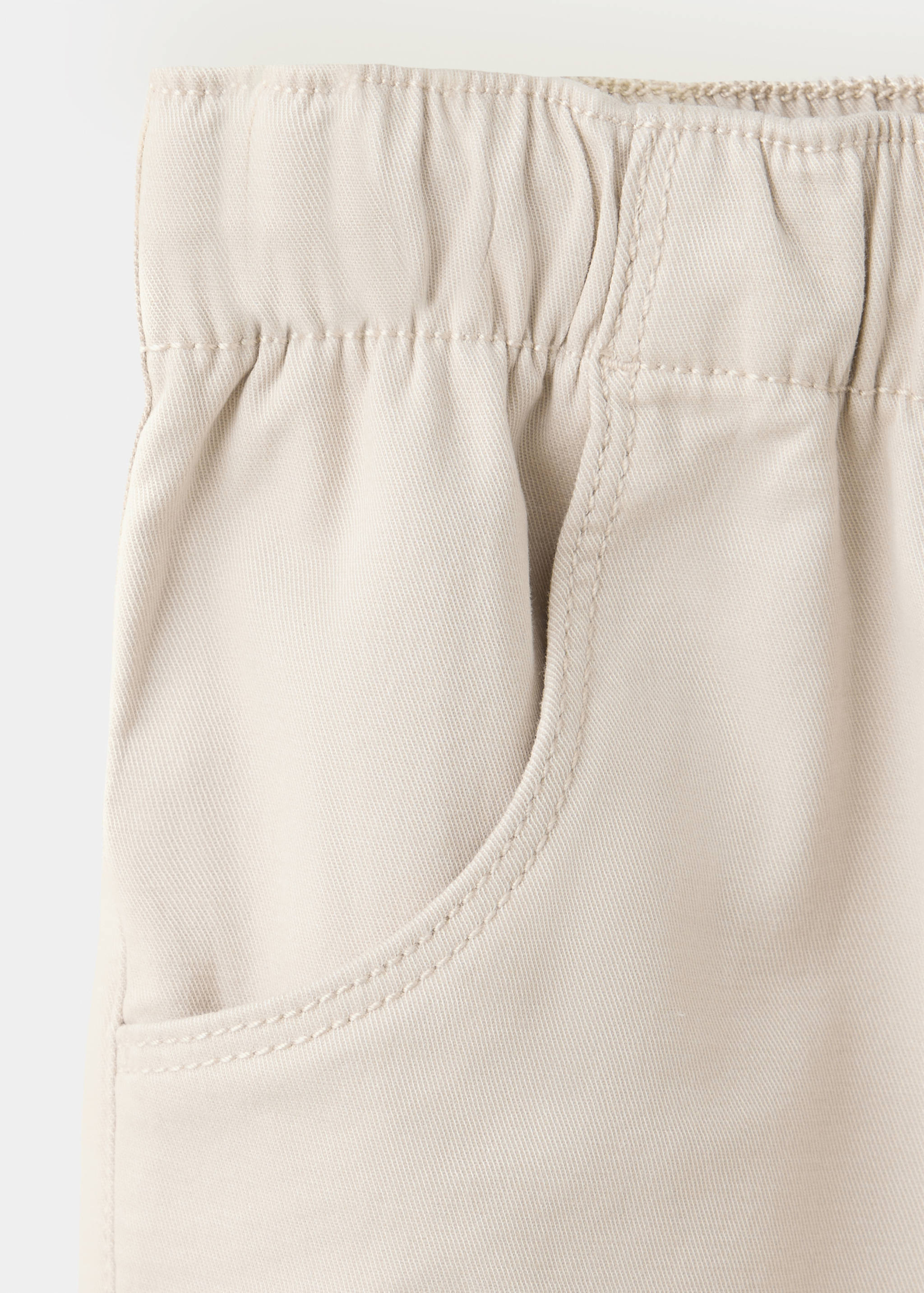 Elastic waist cotton trousers - Details of the article 0